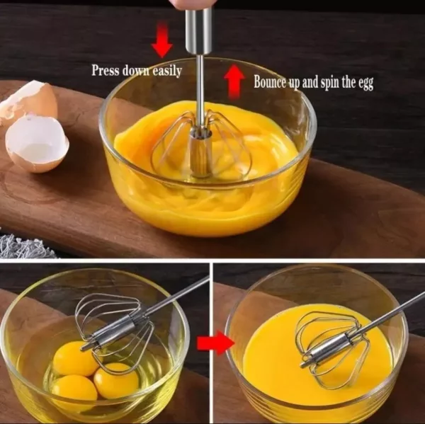 Stainless Steel Semi-Automatic Egg Beater