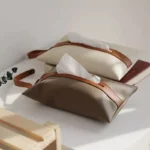 Elegant PU Leather Hanging Tissue Holder for Home and Car