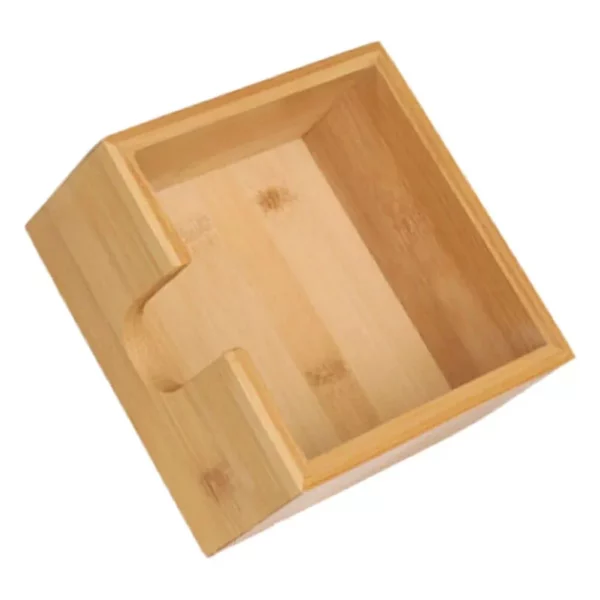 Bamboo Tissue Box – Multi-Function Square Napkin Holder for Home and Office