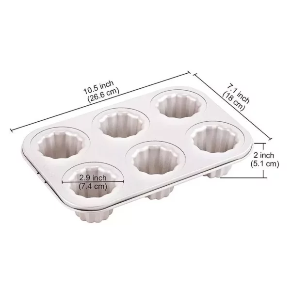 12-Cavity Non-Stick Canele Muffin Bakeware