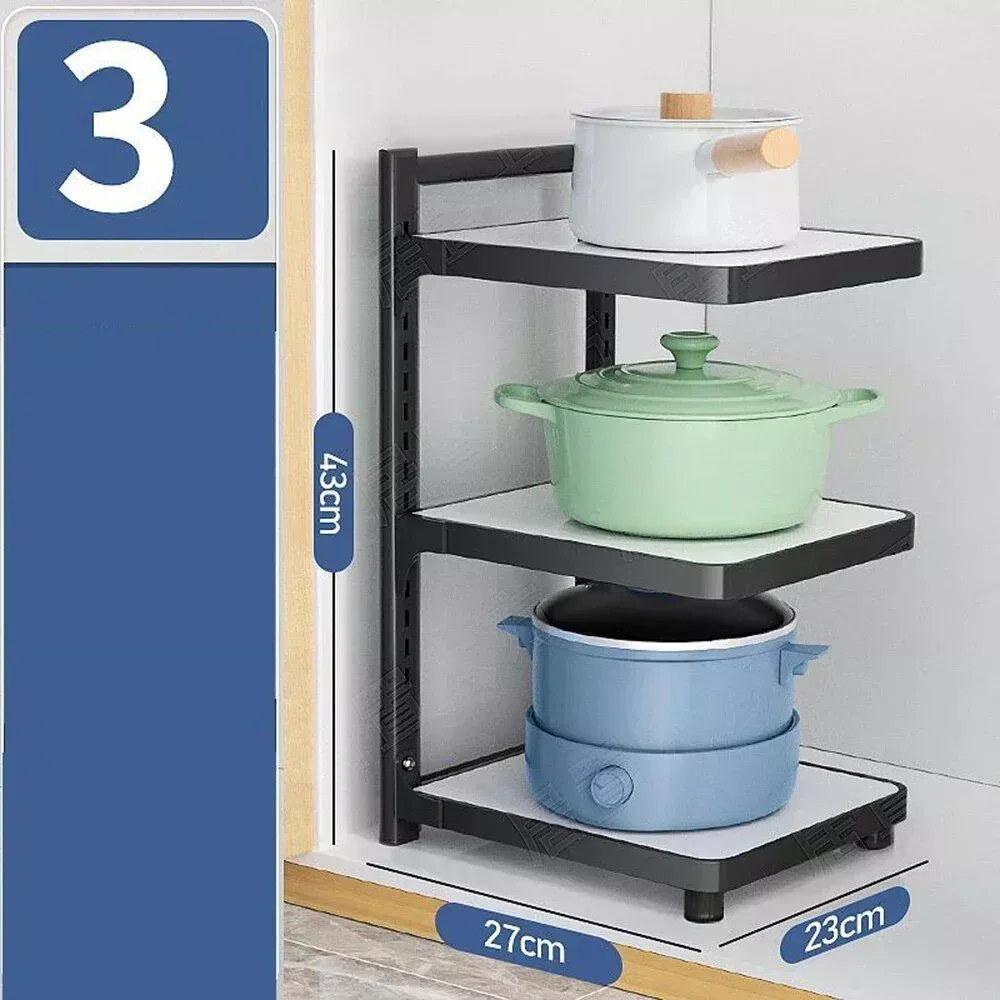 Adjustable Multi-Layer Kitchen Storage Rack – Space-Saving Under Sink Organizer