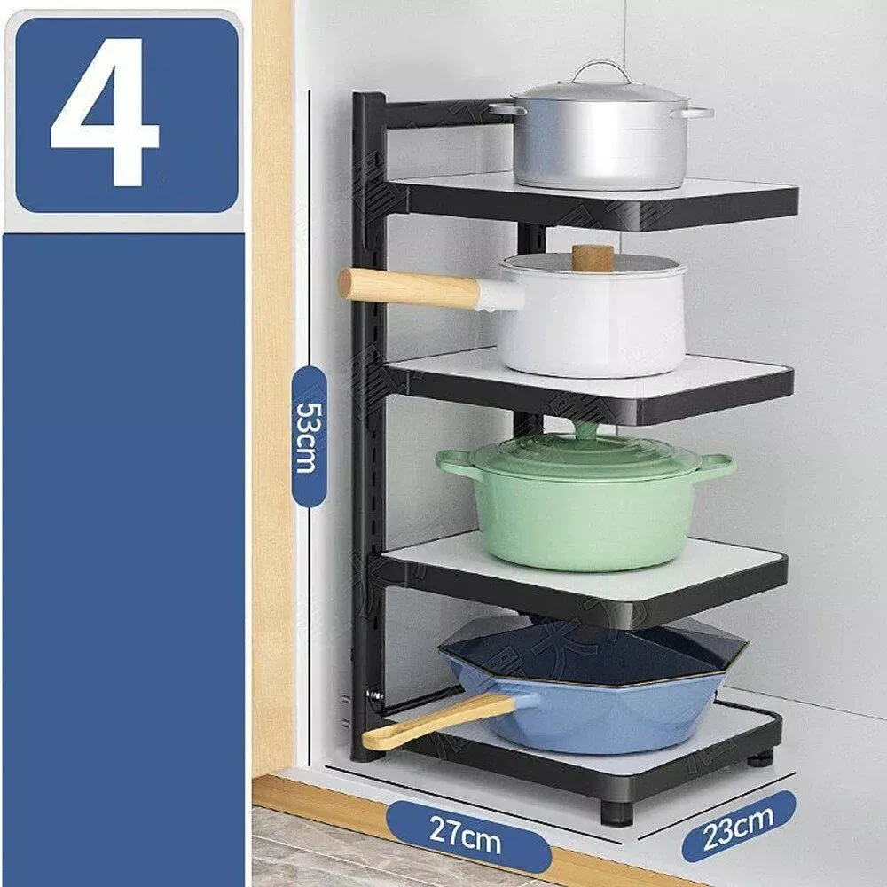 Adjustable Multi-Layer Kitchen Storage Rack – Space-Saving Under Sink Organizer