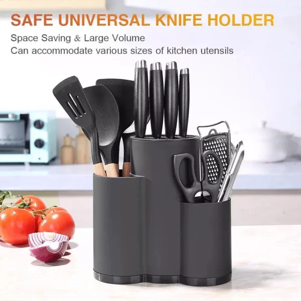 Multi-Purpose Plastic Knife Holder Stand - Space-Saving Cutlery and Utensil Organizer - Image 3