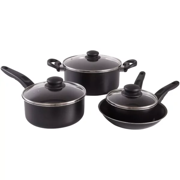 7-Piece Black Nonstick Aluminum Cookware Set - Image 4