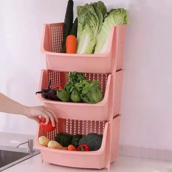 Multi-Layer Kitchen Storage Rack - Space-Saving Vegetable and Household Organizer - Image 6