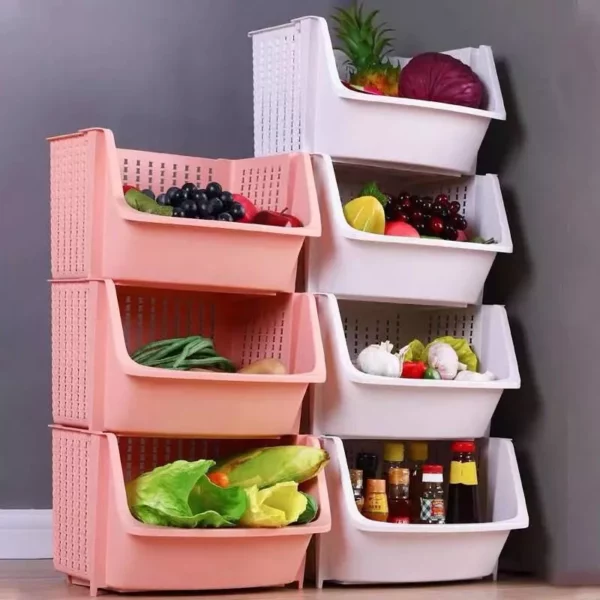 Multi-Layer Kitchen Storage Rack – Space-Saving Vegetable and Household Organizer