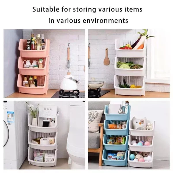 Multi-Layer Kitchen Storage Rack - Space-Saving Vegetable and Household Organizer - Image 4