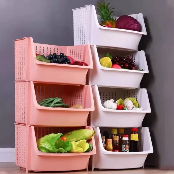 Multi-Layer Kitchen Storage Rack - Space-Saving Vegetable and Household Organizer - Image 2