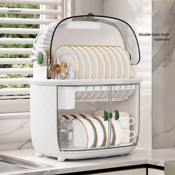 Deluxe Double-Layer Dish Drying Rack: Space-Saving Kitchen Organizer