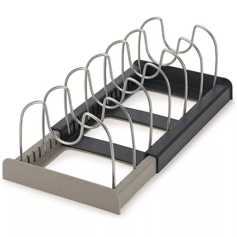 Expandable Stainless Steel Kitchen Organizer: Pots, Pans, and Knife Storage with Drying Shelf