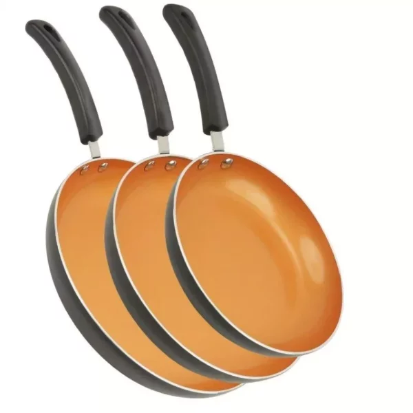 Golden Ceramic Nonstick Frying Pan Set - Image 2