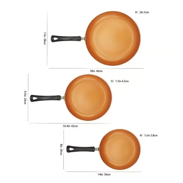 Golden Ceramic Nonstick Frying Pan Set - Image 4