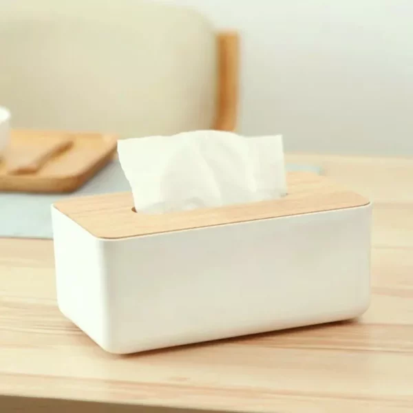 Elegant Japanese-Style Wooden Tissue Box Cover – Home & Car Napkin Dispenser