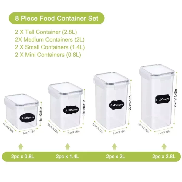 Modern 8-Piece Kitchen Storage Container Set - Image 4