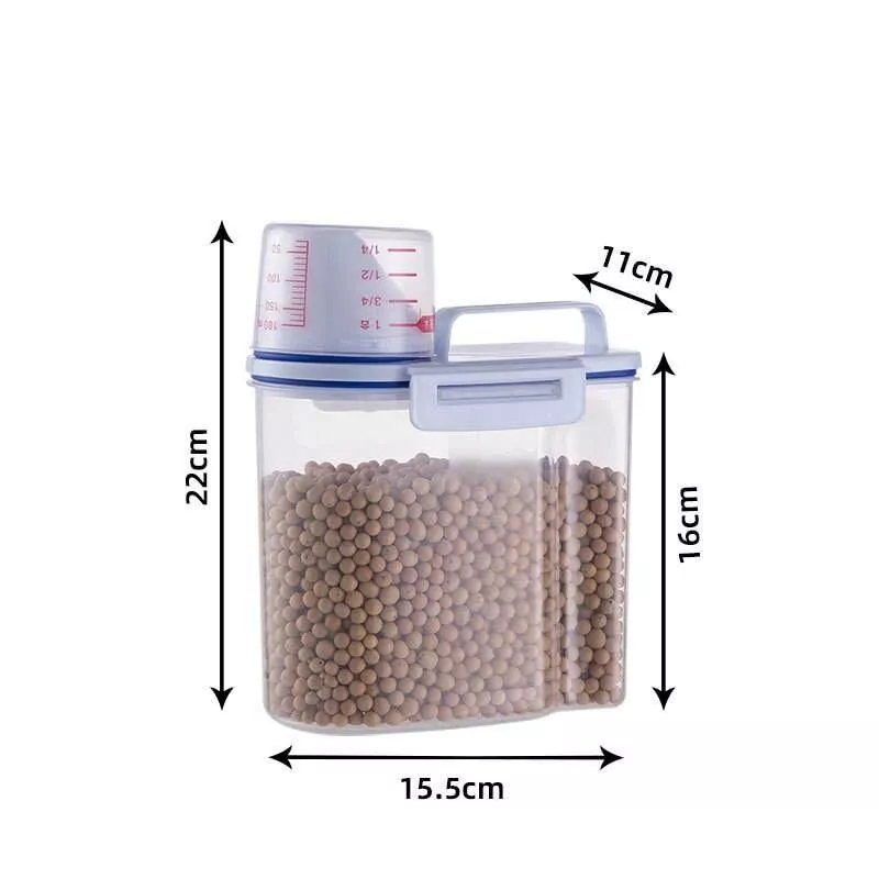 Pet Food Storage Container with Measuring Cup
