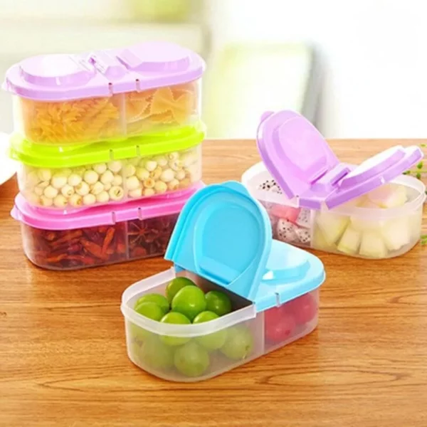 Eco-Friendly Dual-Compartment Portable Lunch Box