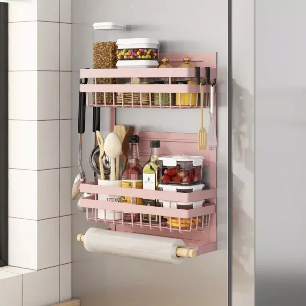 Multi-Tier Magnetic Kitchen Shelf: Space-Saving, Foldable, Versatile Organizer - Image 6