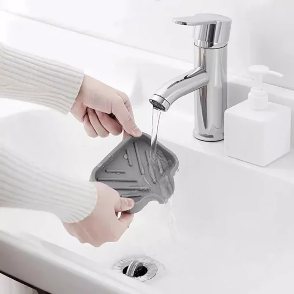 Multi-Purpose Silicone Sink Organizer Tray – Soap, Sponge & Brush Holder for Kitchen and Bathroom