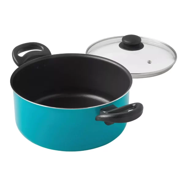 7-Piece Teal Non-Stick Aluminum Cookware Set - Image 4