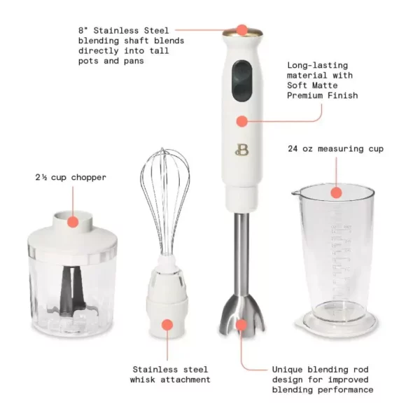 2-Speed Immersion Hand Blender with Chopper & Measuring Cup - Image 5