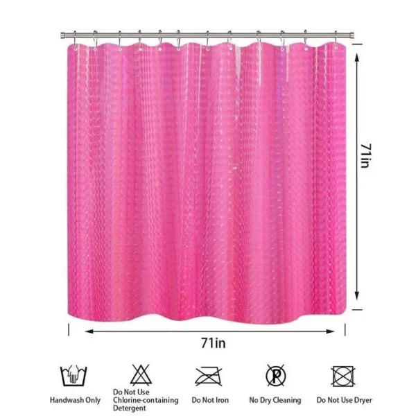 Elegant Pink 3D EVA Waterproof Shower Curtain, 180x180cm - Image 6