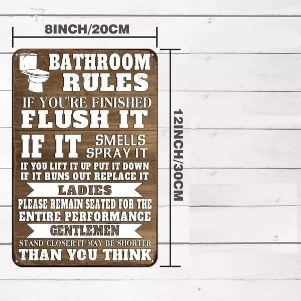 Charming Farmhouse Bathroom Humor Metal Tin Sign