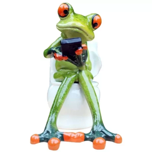 Charming Resin Frog Statue for Indoor & Outdoor Decor - Image 2