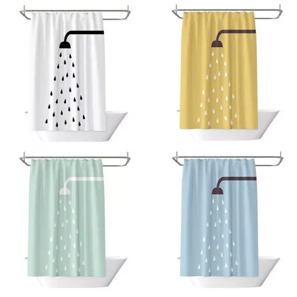 Modern Minimalist Waterproof Shower Curtain with Exclusive Artwork