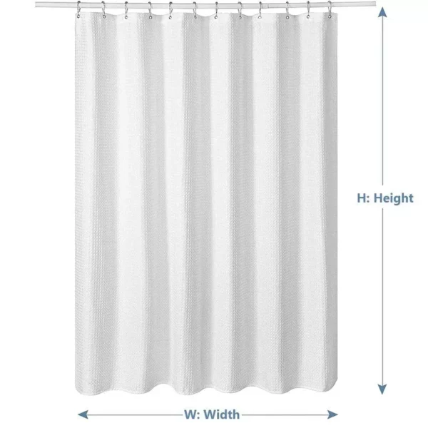 Luxurious Waffle Plaid Shower Curtain with Quick-Dry Waterproof Design