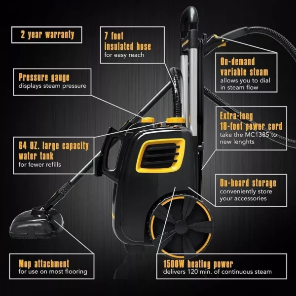 Multi-Purpose Canister Steam Cleaner with 23 Accessories - Image 4