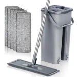 Easy-Glide Microfiber Spin Mop & Bucket Set with Washable Pads