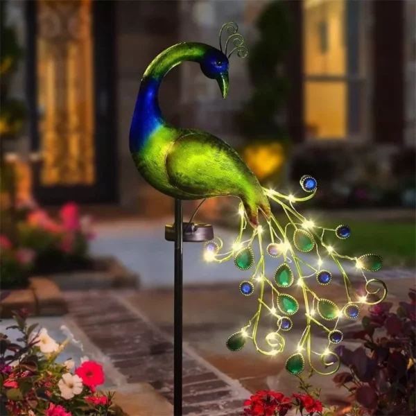 Enchanting Solar-Powered Peacock LED Lawn Light