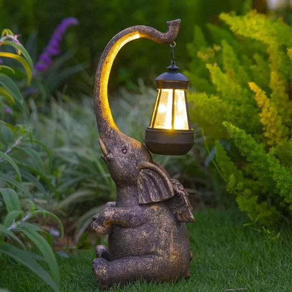 Majestic Garden Elephant Solar Light