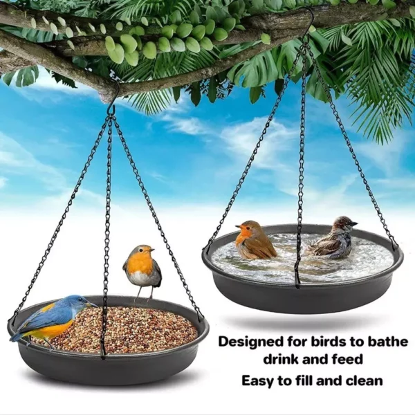 Easy-Hang 2-in-1 Bird Feeder and Bath Tray