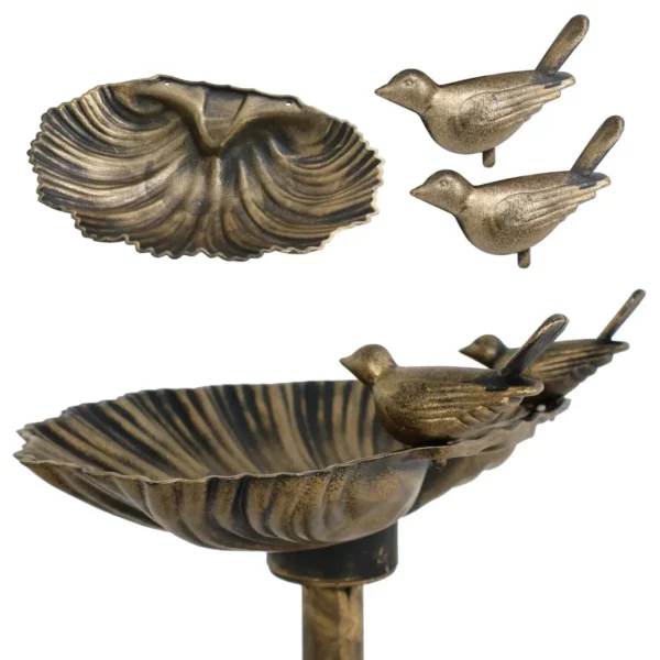 Elegant 32″ Copper Pedestal Birdbath