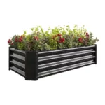 Durable Outdoor Metal Planter Box - 4ft x 2ft - Perfect for Vegetables, Flowers & Herbs