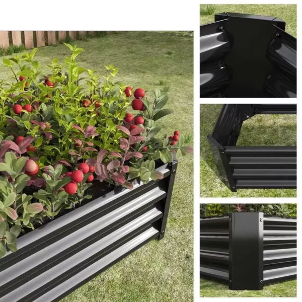 Durable Outdoor Metal Planter Box – 4ft x 2ft – Perfect for Vegetables, Flowers & Herbs
