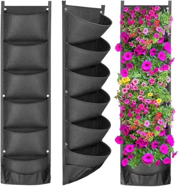 Multi-Pocket Felt Vertical Garden Planter - Wall Hanging Flower & Plant Grow Bag - Image 4