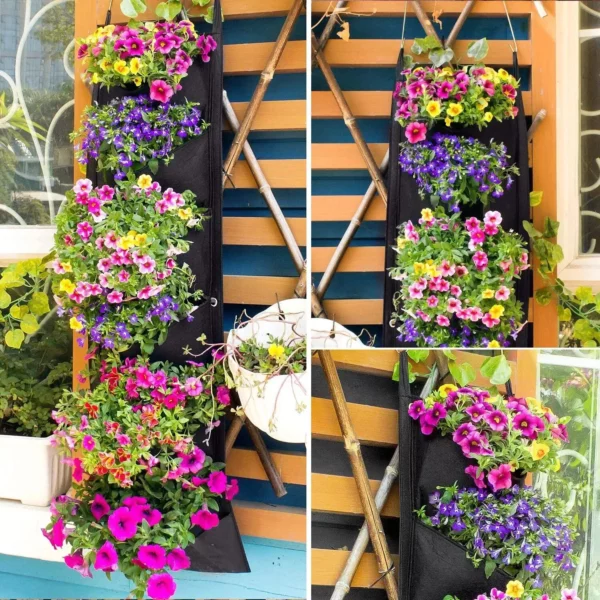 Multi-Pocket Felt Vertical Garden Planter - Wall Hanging Flower & Plant Grow Bag - Image 5