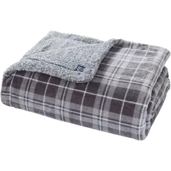 Luxury Plaid King Blanket with Sherpa Reverse