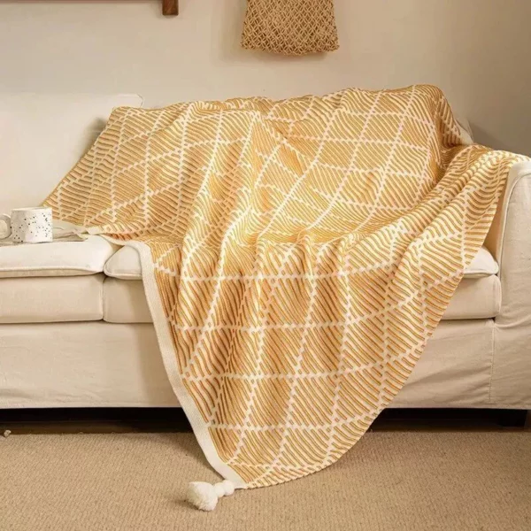 Luxury Tassel Knitted Throw Blanket - Image 6