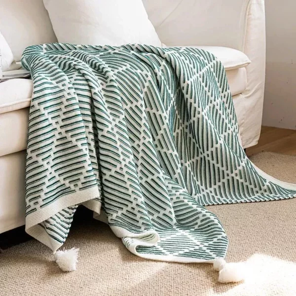 Luxury Tassel Knitted Throw Blanket - Image 7