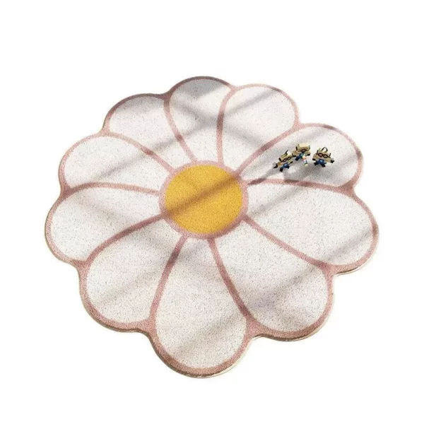 Versatile Flower-Shaped Imitation Cashmere Floor Mat