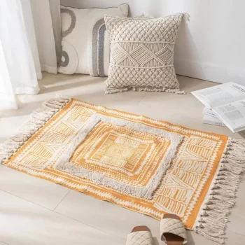 Bohemian Cotton Linen Woven Tassel Rug