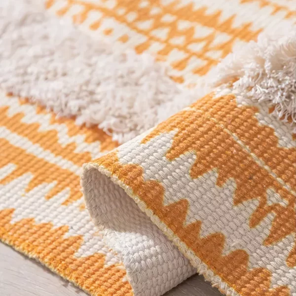 Bohemian Cotton Linen Woven Tassel Rug