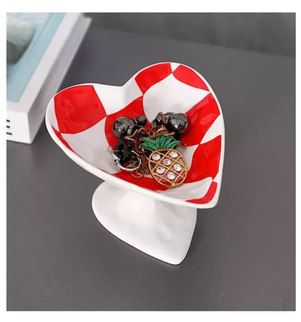 Heart-Shaped Ceramic Tray: Jewelry & Cosmetic Organizer