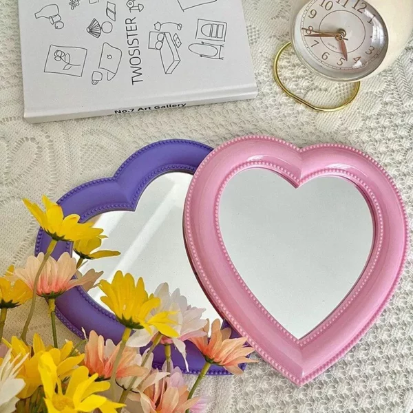 Heart-Shaped Decorative Wall & Desk Mirror for Home Decor