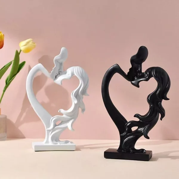 Abstract Couple Kissing Figurine