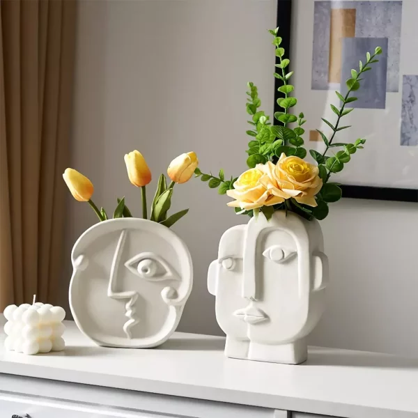 Creative Nordic Ceramic Face Vase