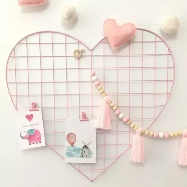 Heart-Shaped Wall Photo Grid Panel for Home Decor - Image 3